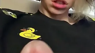 russian cute young man jerking off and cum in t.